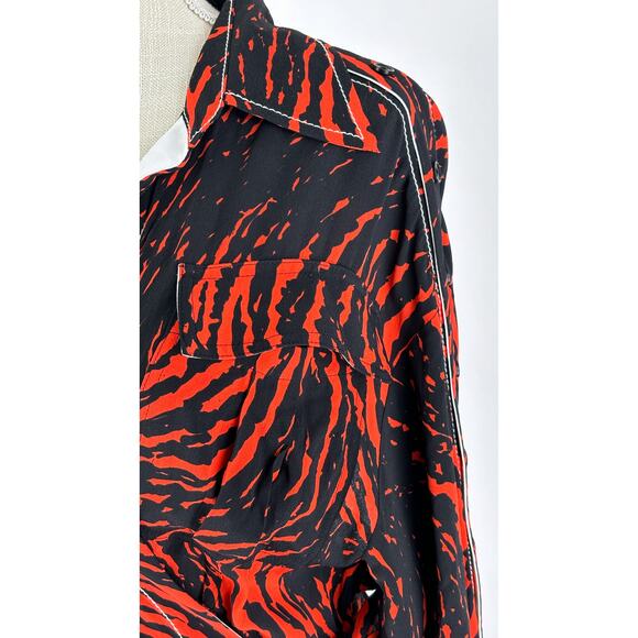 Proenza Schouler Printed Spiral Crepe De Chine Midi Wrap Dress Womens Size 2 New - Picture 4 of 16